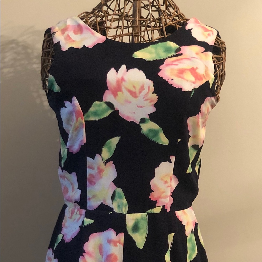 Navy Blue Floral Romper